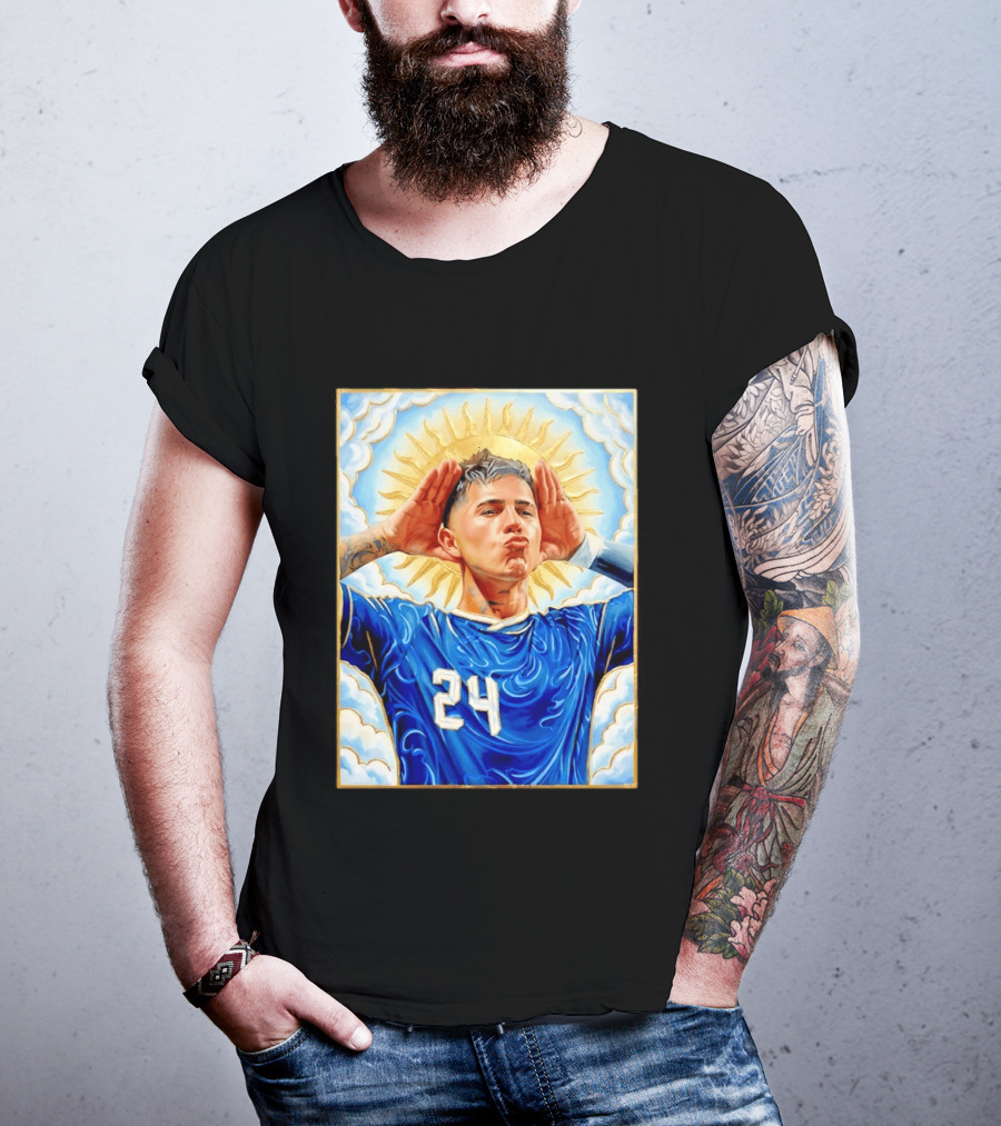 Enzo Fernández 24 Argentina Sun Of May Hands To Ears Gesture T-Shirt