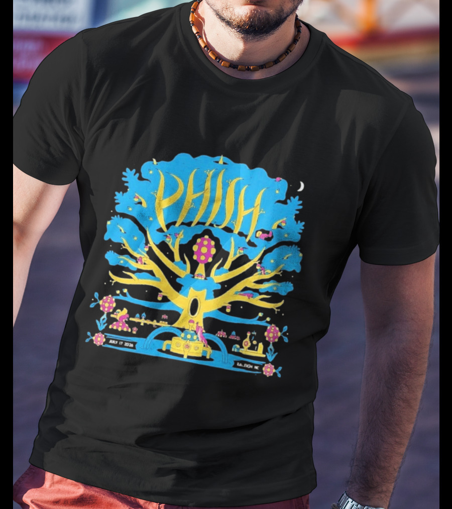 Phish Dry Goods Raleigh North Carolina 2026 Event July 17 Mushroom Tree T-Shirt