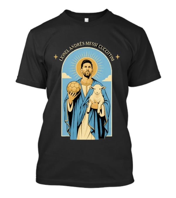 In GOAT We Trust Lionel Andrés Messi Cuccittini Golden Ball Lamb T-Shirt