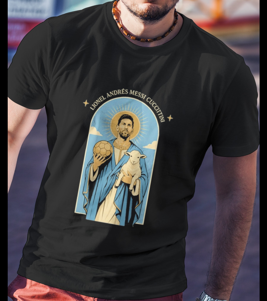 In GOAT We Trust Lionel Andrés Messi Cuccittini Golden Ball Lamb T-Shirt