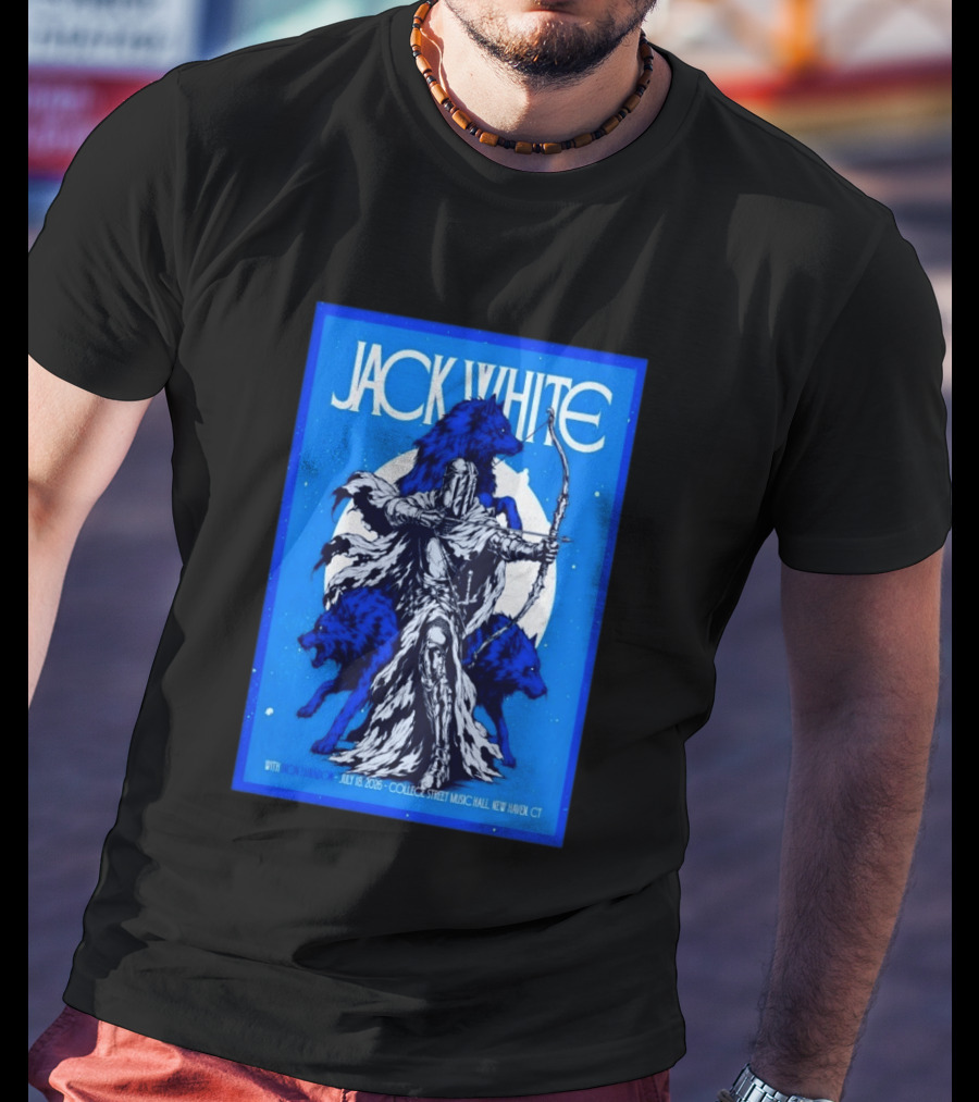 Jack White Concert July 18 2026 College Street Music Hall New Haven CT Event With Wolves And Archer T-Shirt
