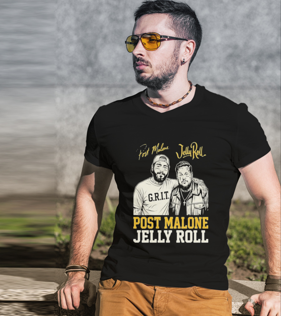 Post Malone Jelly Roll G.R.I.T Collaboration T-Shirt
