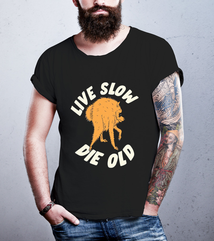 Live Slow Die Old Jimothy Raccoon T-Shirt