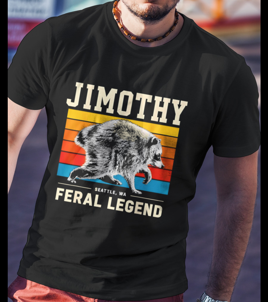 Jimothy Seattle Feral Legend Raccoon T-Shirt