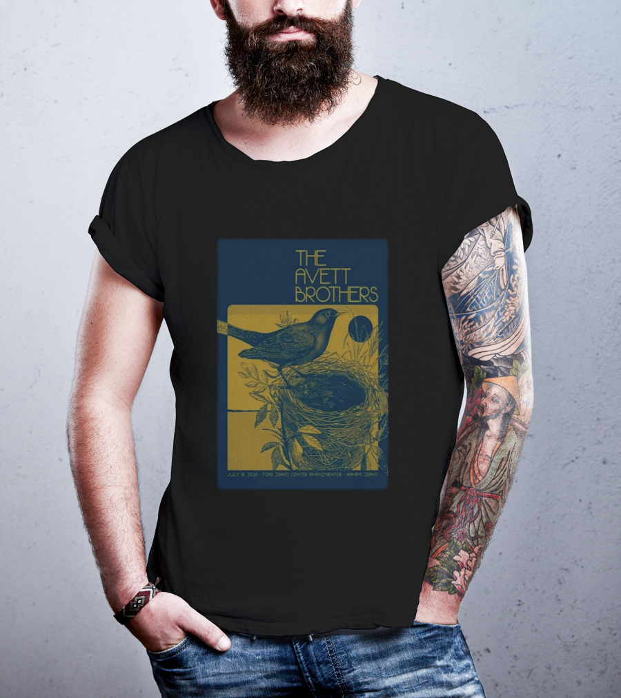 The Avett Brothers July 18 2026 Ford Idaho Center Amphitheater Nampa ID Bird And Nest T-Shirt