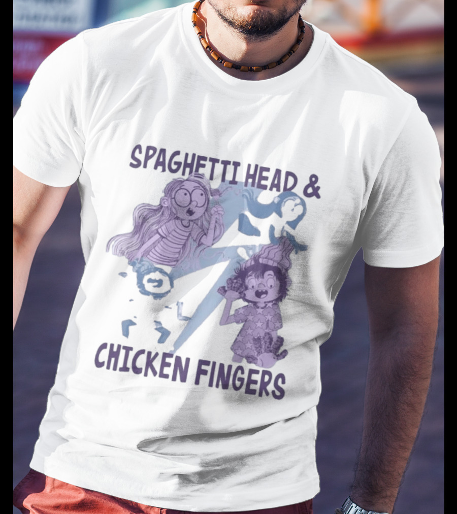 Spaghetti Head And Chicken Fingers Fun Cartoon Characters Adventure T-Shirt