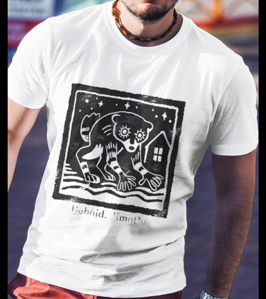 Behold Jimothy Raccoon Under Starry Night Sky T-Shirt