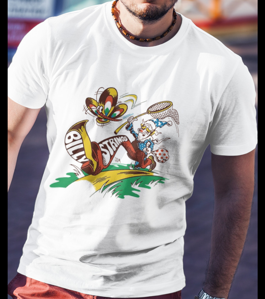Billy Strings Wizard Catching Butterfly Cartoon Psychedelic T-Shirt