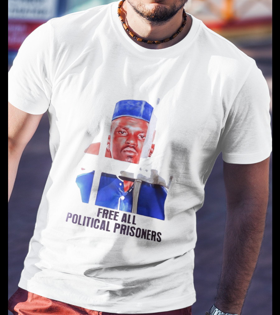 Free All Political Prisoners Protest Activism Painting Blue Beret T-Shirt