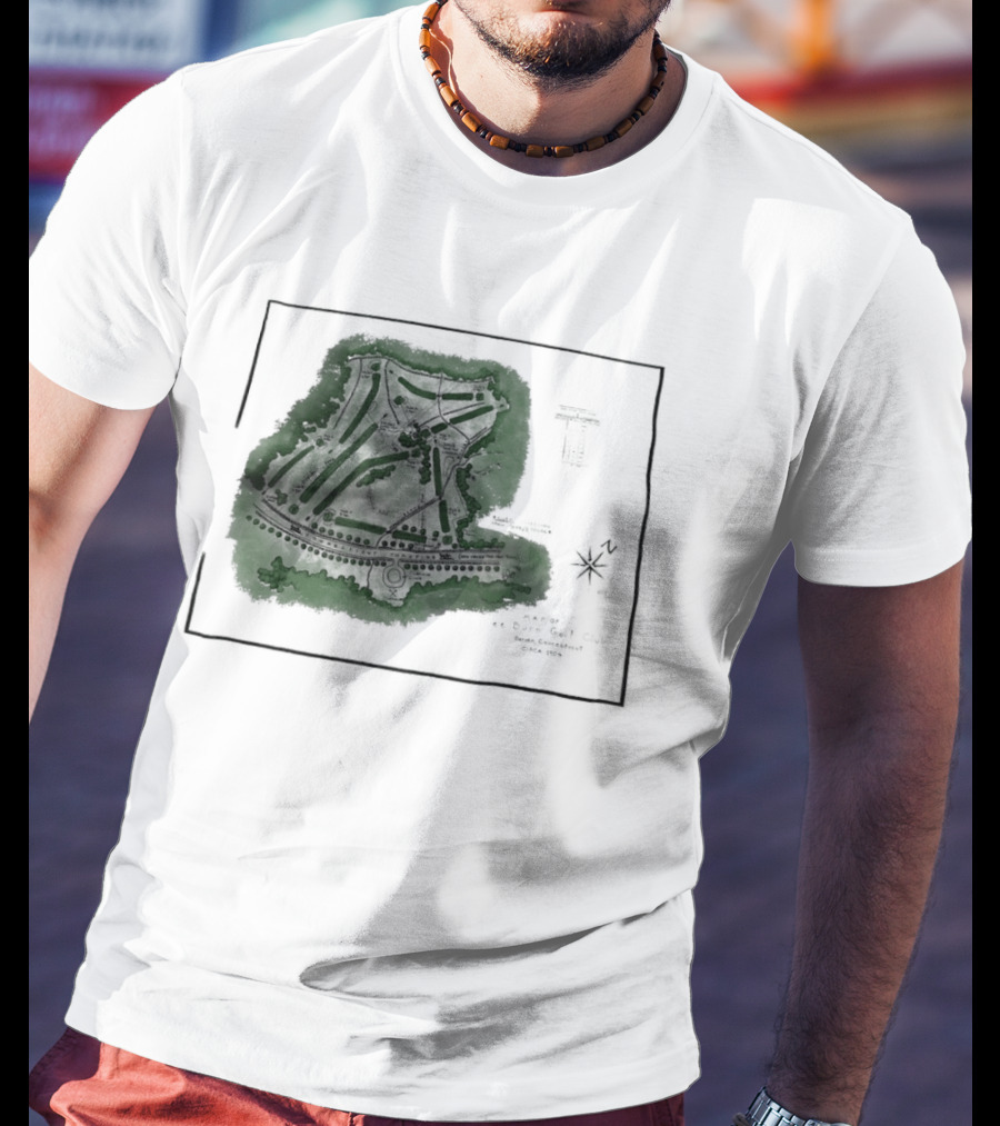 Wee Burn Golf Club Map Darien Connecticut 1904 Historic Course Drawing T-Shirt
