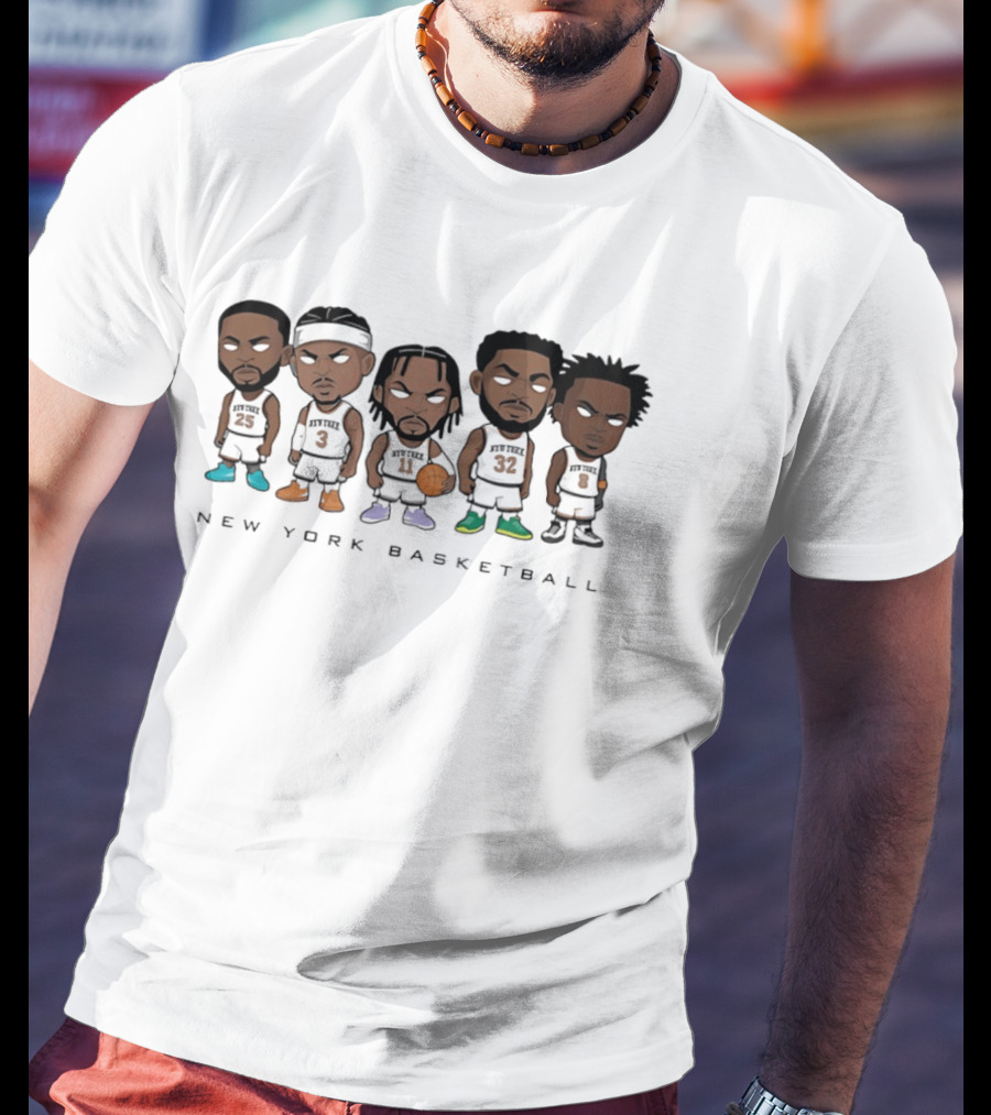 New York Basketball Knicks Chibi Player Caricature T-Shirt