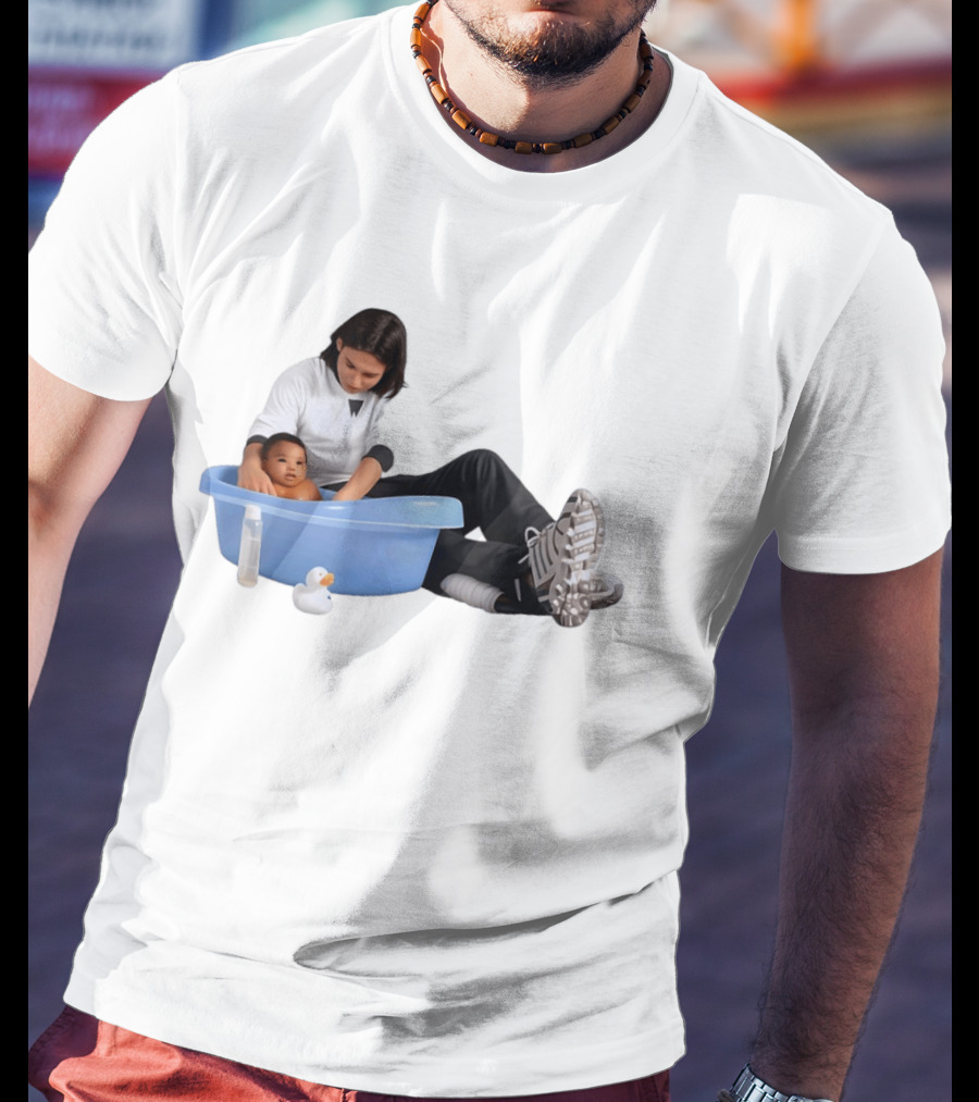 Parent Bathing Baby Blue Tub Care Essentials T-Shirt