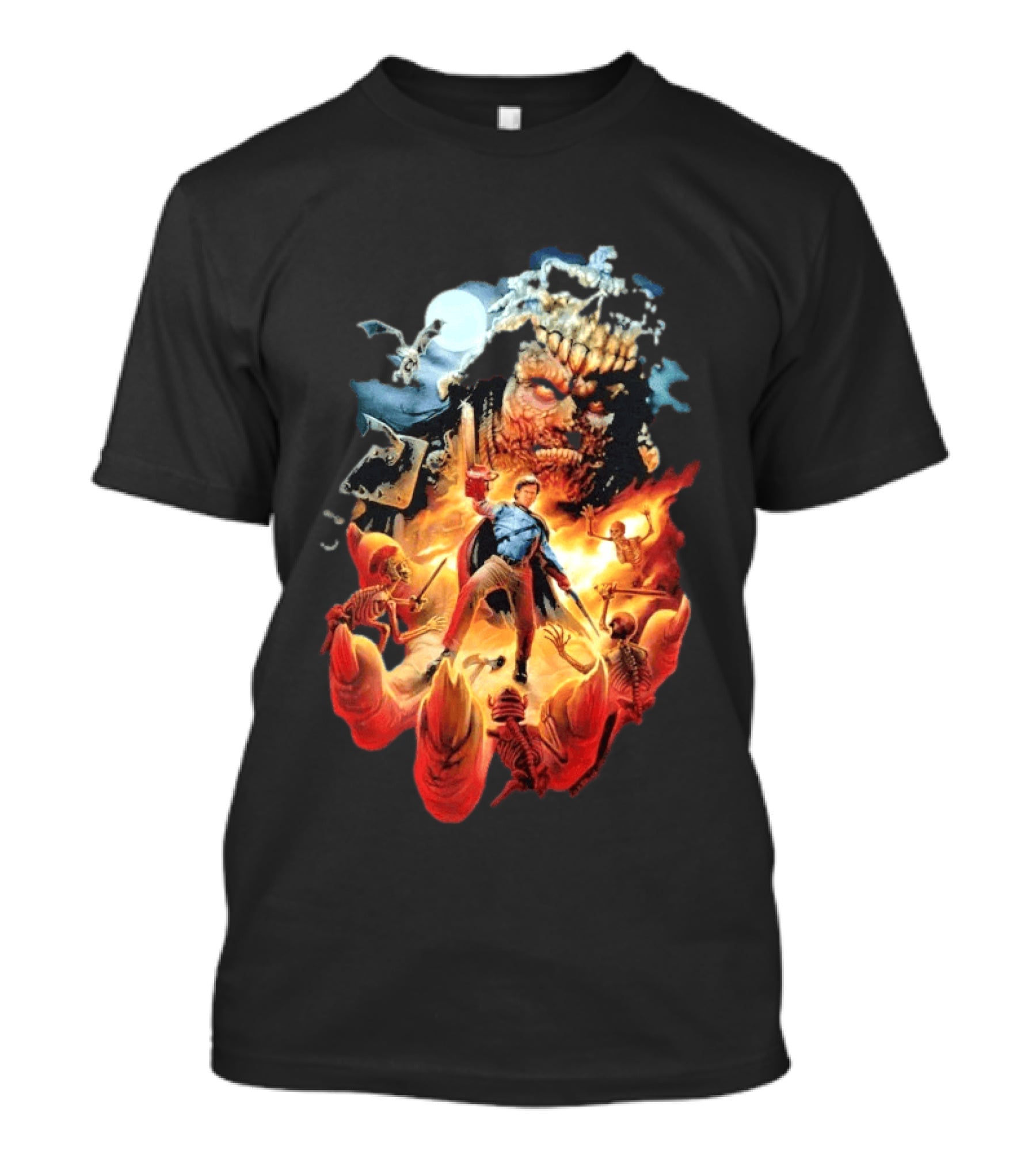 Army Of Darkness Who Wants Some Epic Movie Artwork Battle Scene T-Shirt