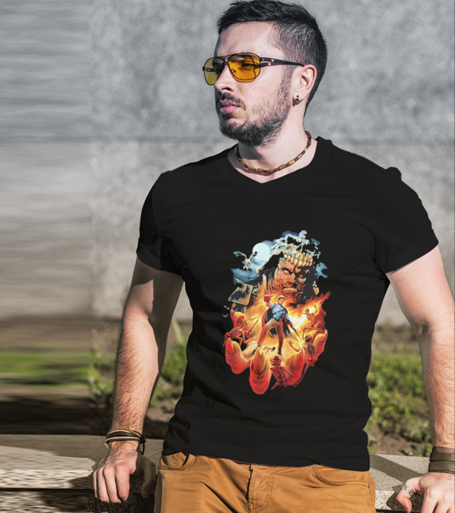 Army Of Darkness Who Wants Some Epic Movie Artwork Battle Scene T-Shirt