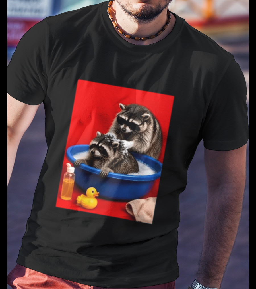 Jimothy Raccoon Viral Trash Panda Bubble Bath Glasses T-Shirt