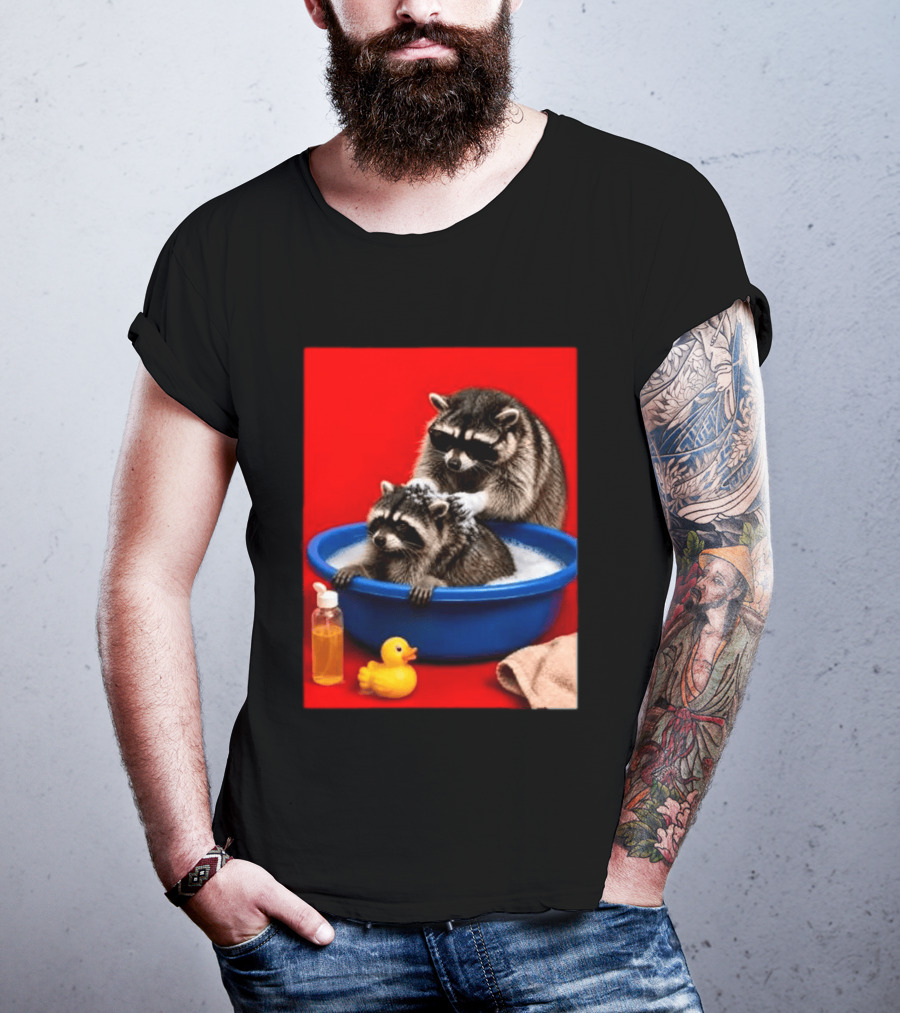 Jimothy Raccoon Viral Trash Panda Bubble Bath Glasses T-Shirt