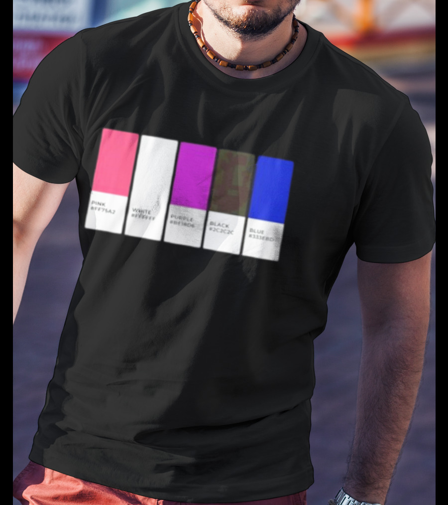Pink #FF79A2 White #FFFFFF Purple #BE18D6 Black #2C2C2C Blue #3358ED T-Shirt
