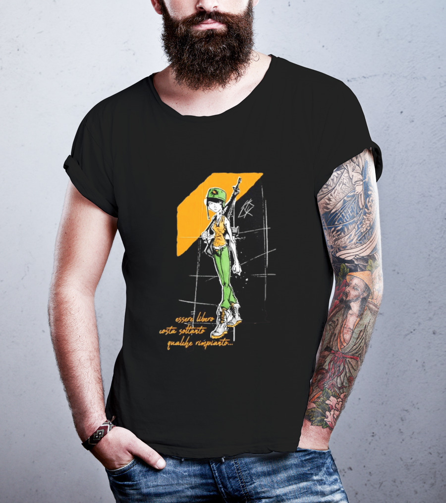 Essere Libero Costa Soltanto Qualche Rimpianto Army Girl With Rifle And Green Hat T-Shirt