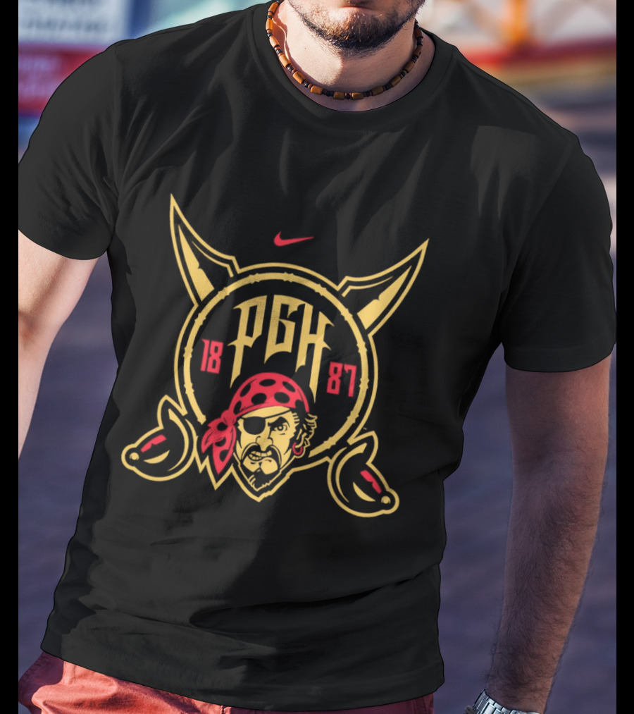 Pittsburgh Pirates PGH 1887 MLB Pirate Eyepatch Red Bandana Retro Sports Fan Merchandise T-Shirt