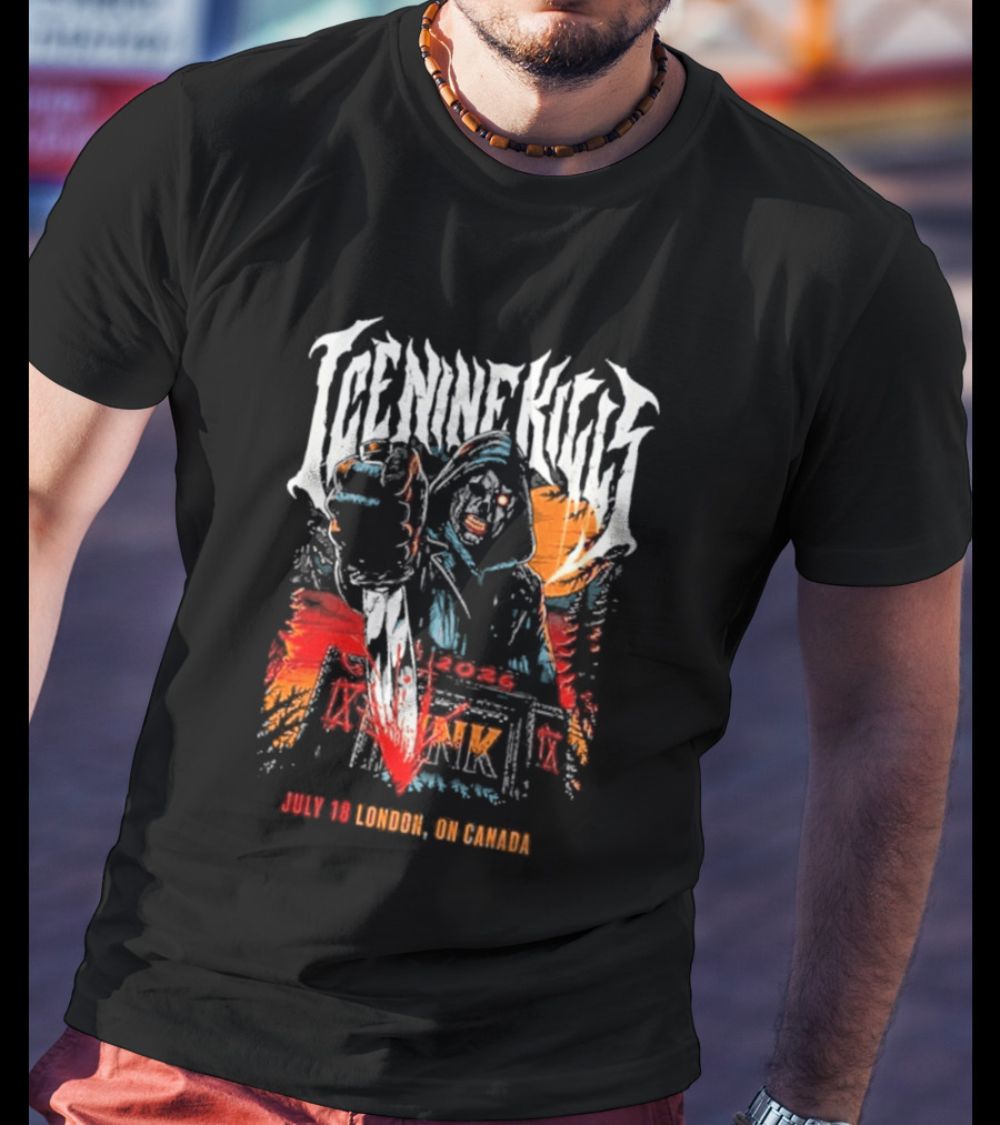 Ice Nine Kills London On Canada 2026 Exclusive On July 18 2026 At Harris Park T-Shirt