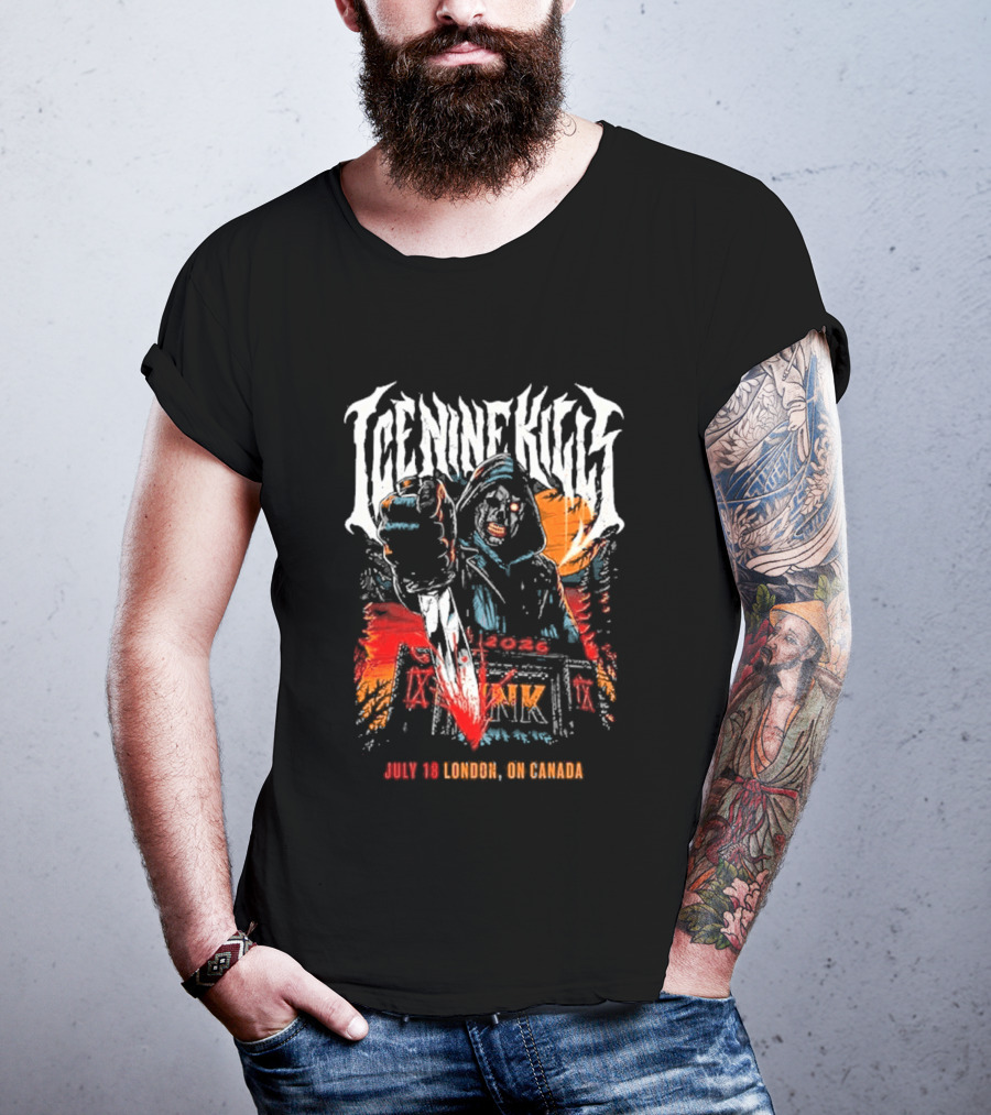 Ice Nine Kills London On Canada 2026 Exclusive On July 18 2026 At Harris Park T-Shirt