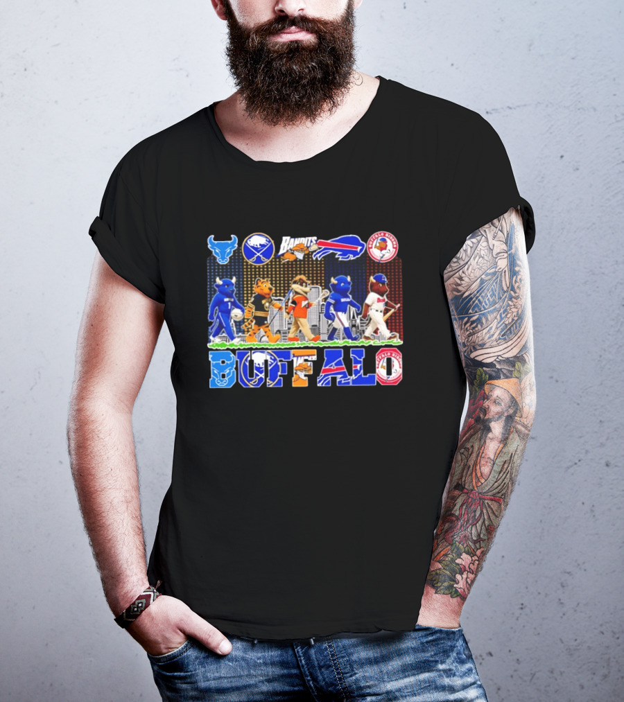 Buffalo Sports Mascots Abbey Road Skyline 2026 T-Shirt