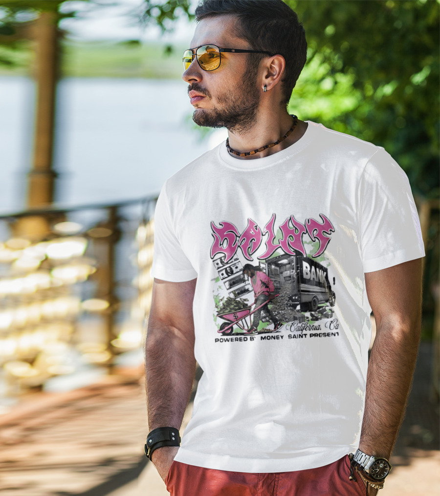 Saint Bank California Co Powered By Money Saint Present T-Shirt
