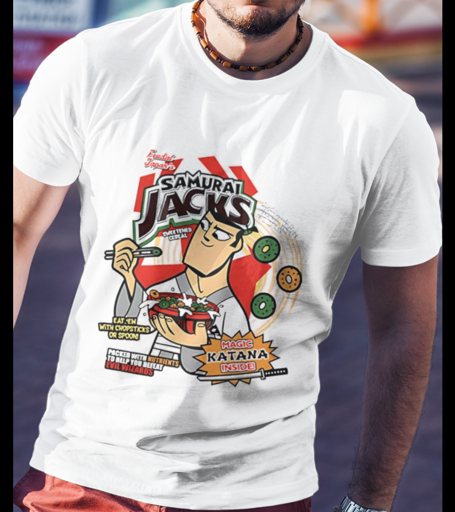Samurai Jacks Eat 'Em With Chopsticks Magic Katana Nutrients Evil Wizards T-Shirt