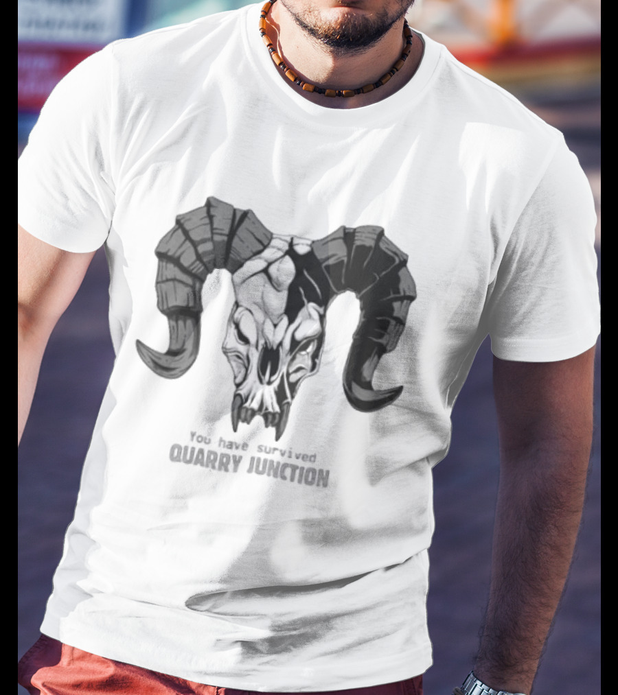 You Have Survived Quarry Junction Fallout Gaming Ram Skull T-Shirt