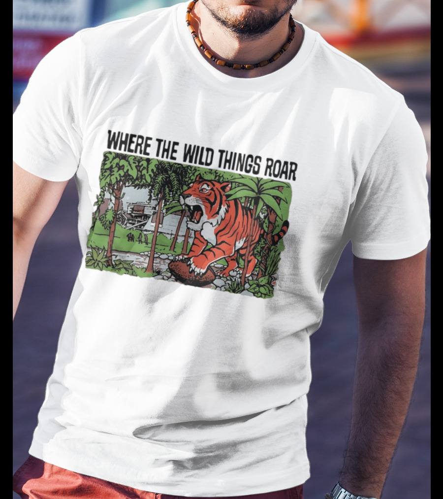Cincinnati Bengals Where The Wild Things Roar Tiger Jungle Scene T-Shirt