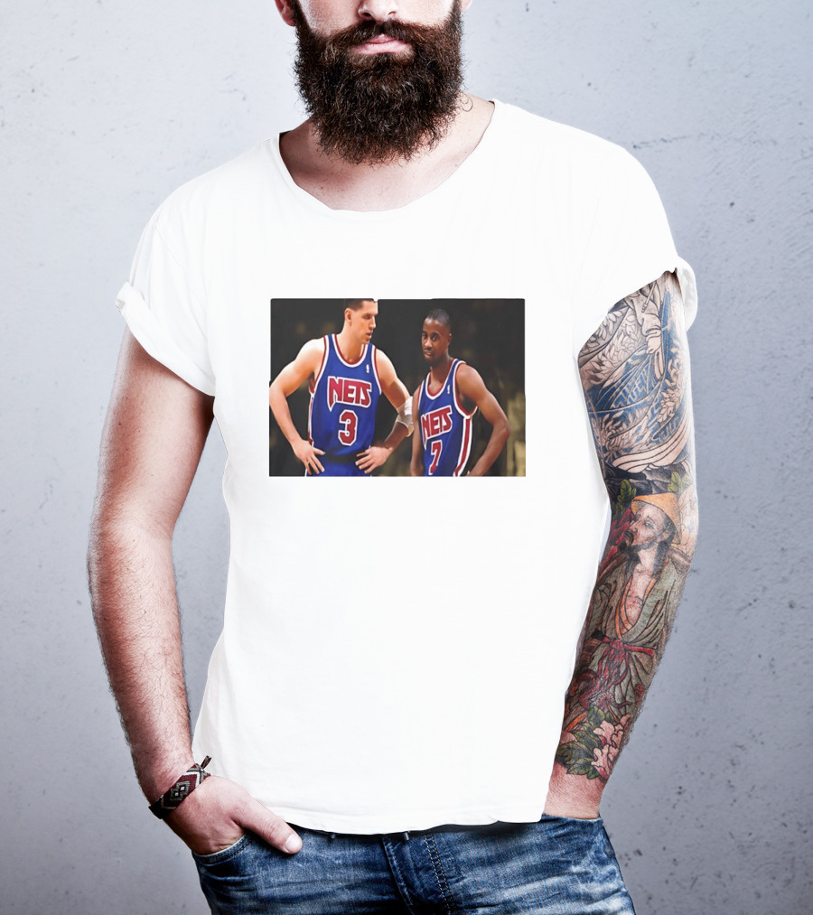 Drazen Petrovic Kenny Anderson New Jersey Nets 3 7 Blue Jerseys T-Shirt