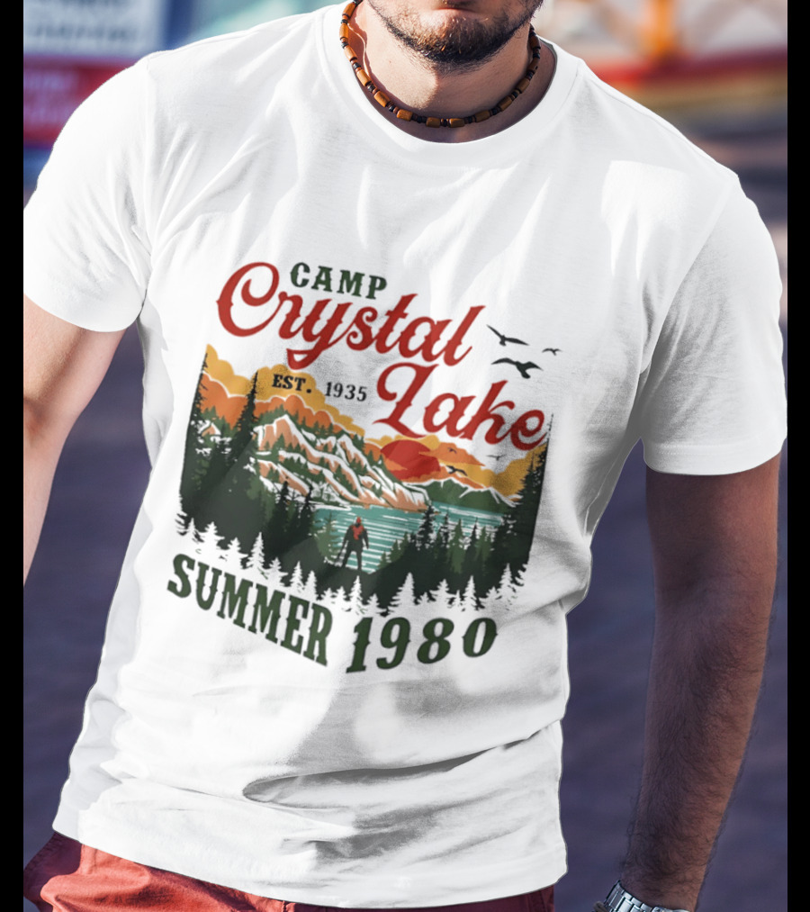 Camp Crystal Lake EST 1935 Summer 1980 Scenic Reflection T-Shirt
