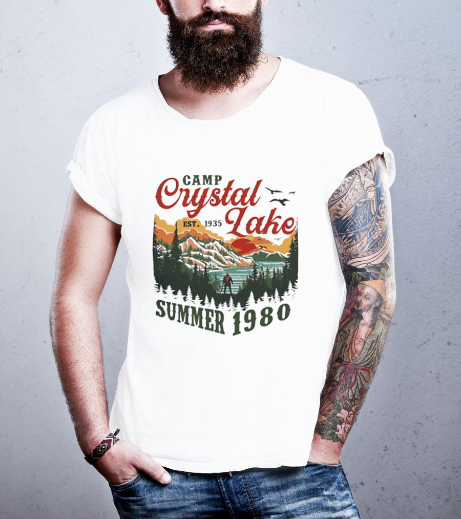 Camp Crystal Lake EST 1935 Summer 1980 Scenic Reflection T-Shirt