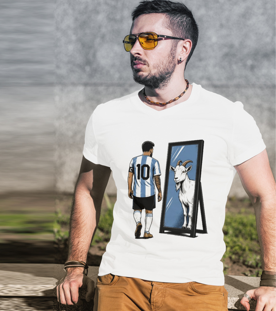 GOAT In The Mirror Argentina 10 Soccer Legend T-Shirt