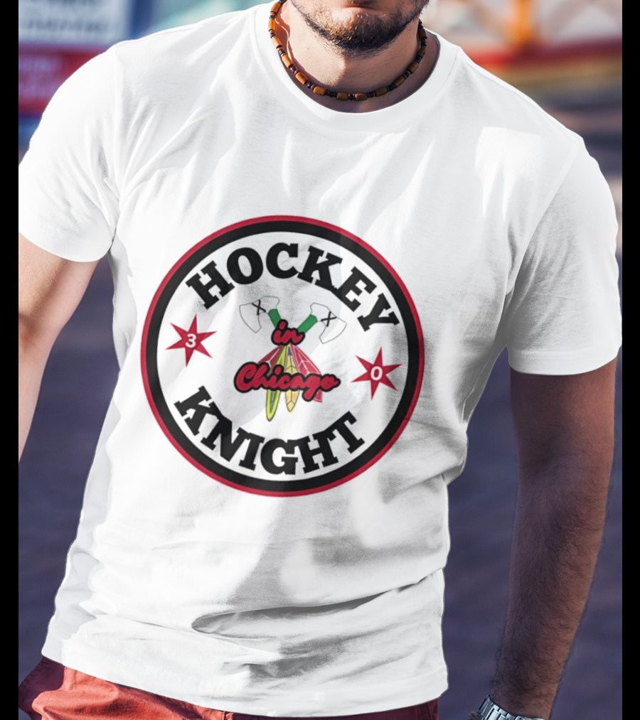 Hockey Knight In Chicago Vintage Red Stars And Tomahawks T-Shirt