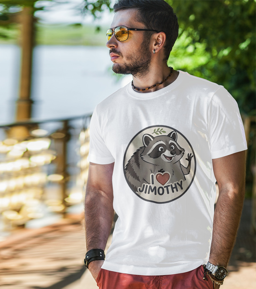 I Love Jimothy Adorable Cartoon Raccoon Enthusiast Favorite T-Shirt