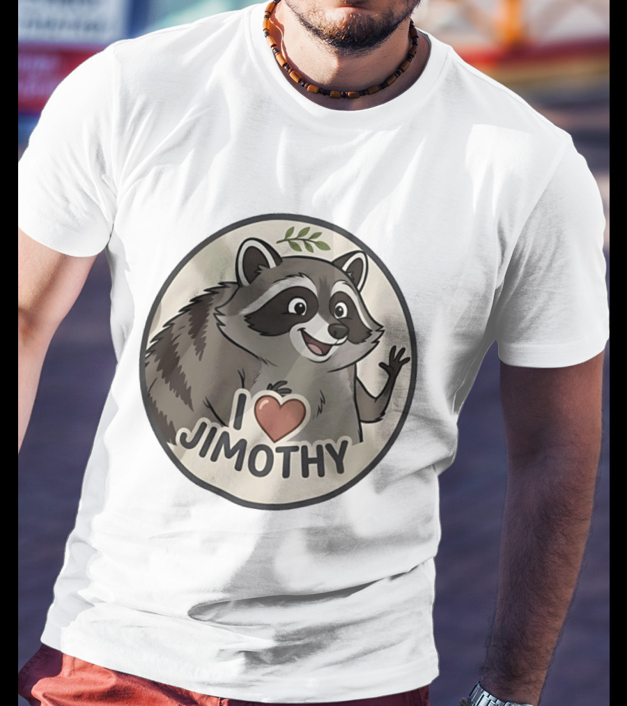 I Love Jimothy Adorable Cartoon Raccoon Enthusiast Favorite T-Shirt