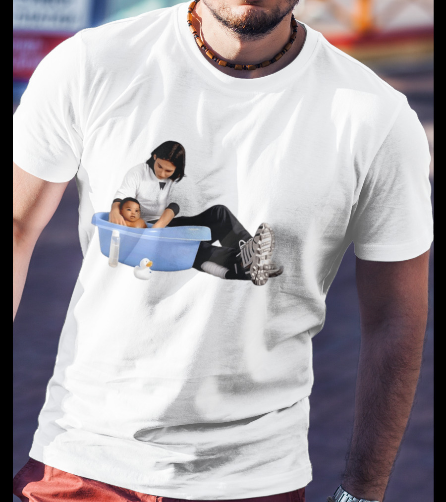 Messi Bathes Baby Lamine Yamal Soccer Icon Parenting Moment T-Shirt