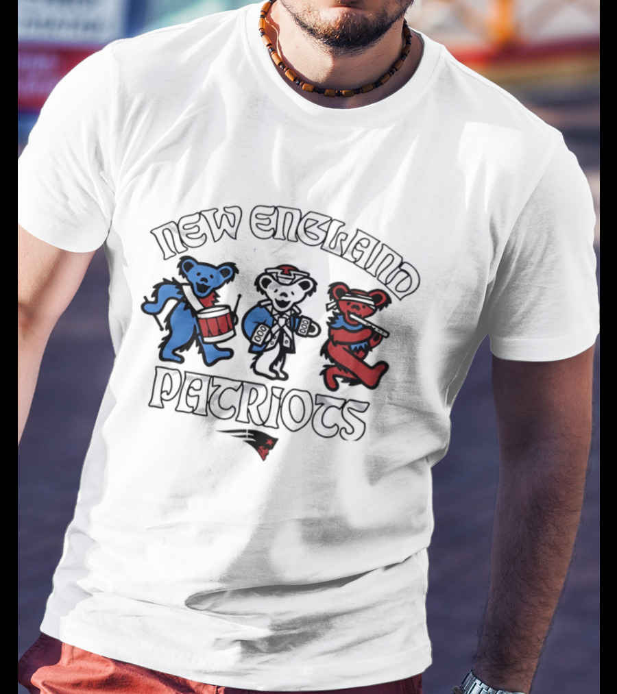 New England Patriots Grateful Dead Dancing Bears Trio T-Shirt
