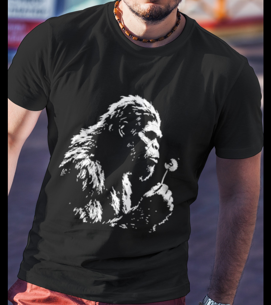 Bigfoot Sasquatch Blowing Dandelion Cryptid Mythical Creature T-Shirt
