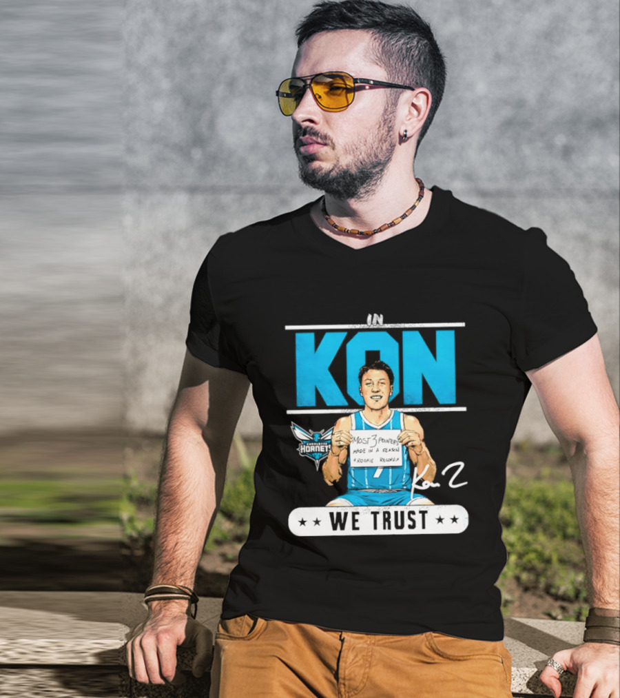 Kon Knueppel Charlotte Hornets In Kon We Trust Rookie Record Most 3 Pointers Made In A Season T-Shirt