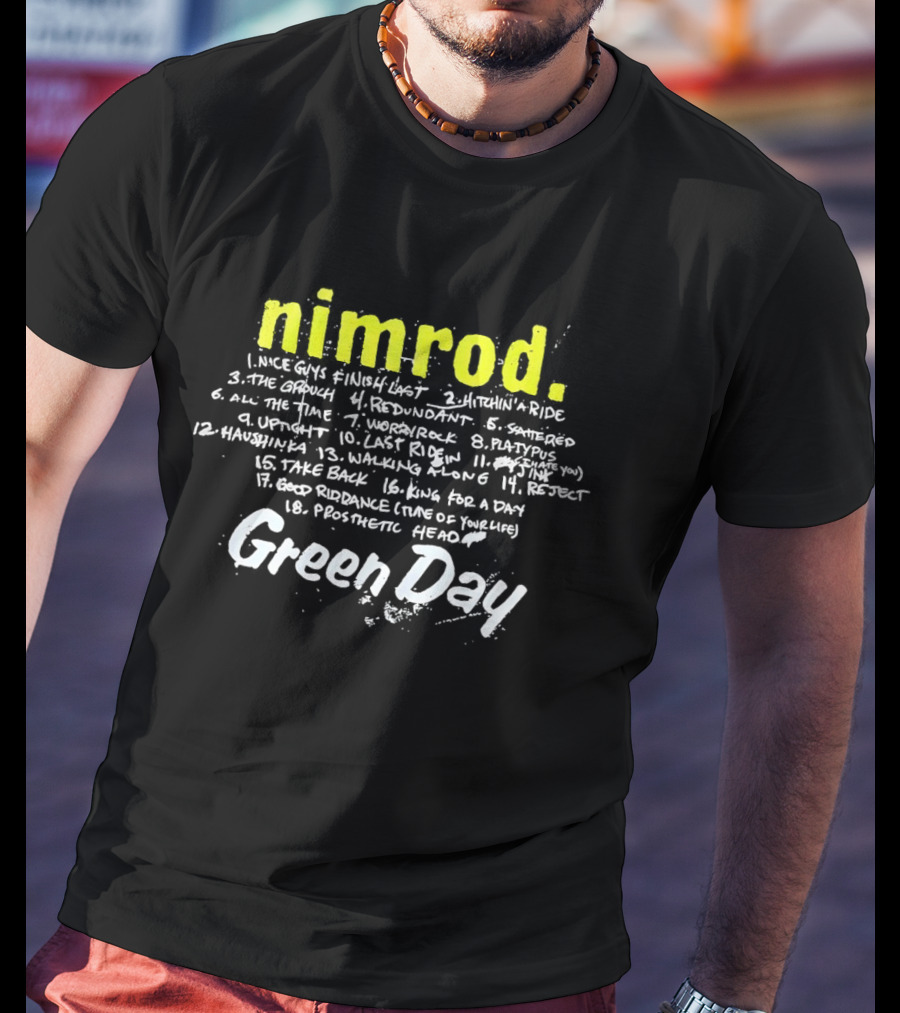 Green Day Nimrod Album Tracklist Punk Rock Nimrod Title Track Green Day T-Shirt