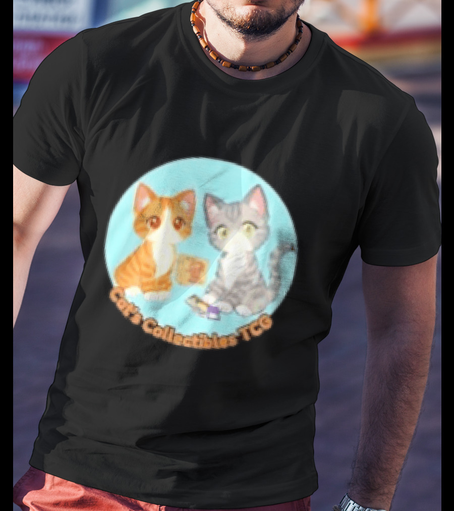 Cat's Collectibles TCG Cute Cartoon Cats Holding Trading Cards T-Shirt