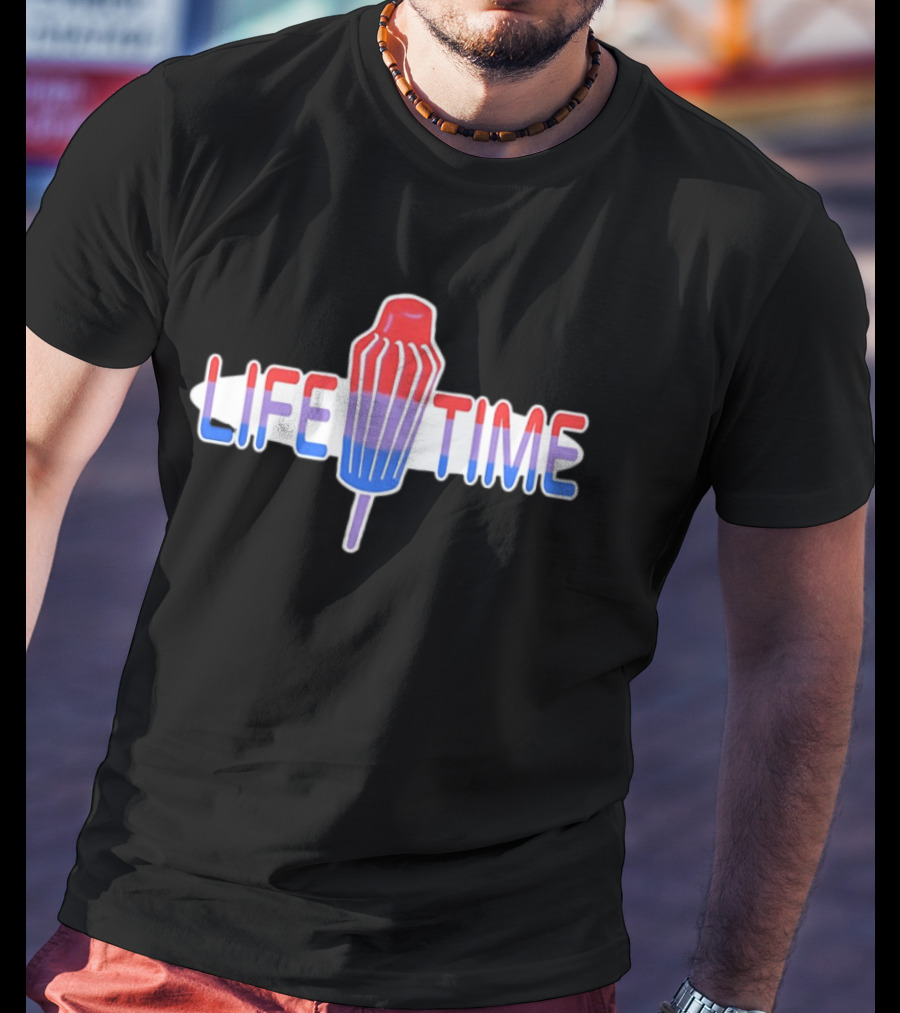 Life Time Popsicle Summer Ice Cream Red White And Blue T-Shirt