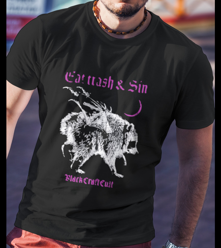 Eat Trash & Sin Raccoon Wings BlackCraft Cult T-Shirt