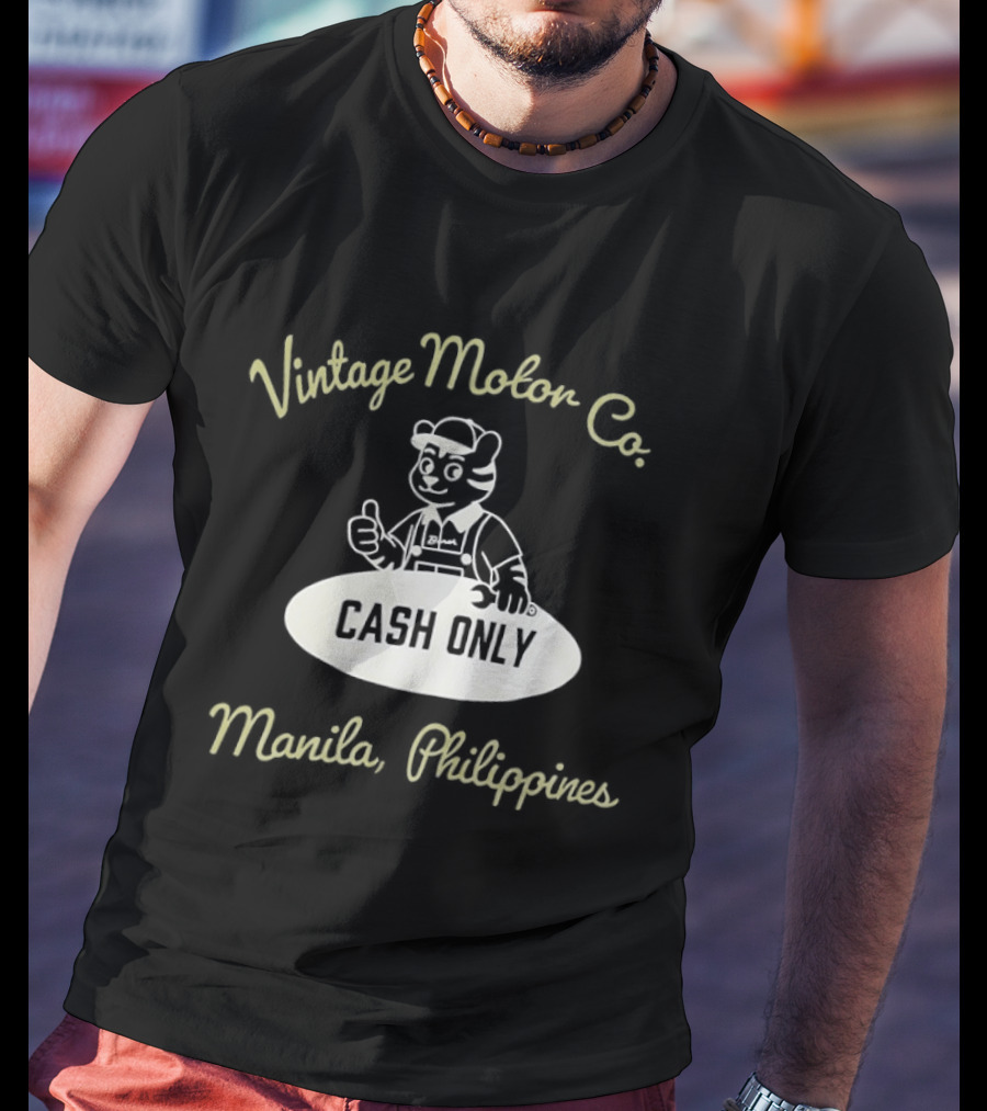 Vintage Motor Co Cash Only Manila Philippines T-Shirt