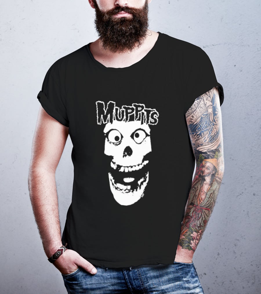 Muppits Punk Rock Skull Misfits T-Shirt