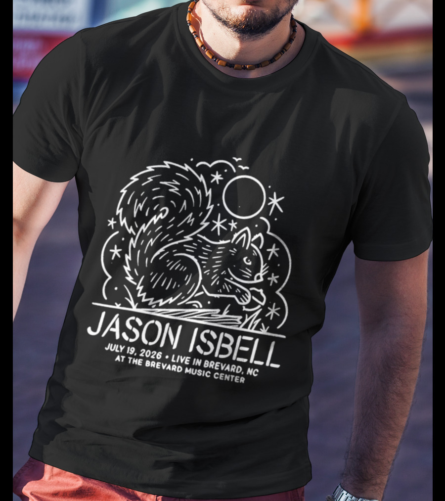 Jason Isbell July 19 2026 Live In Brevard NC At The Brevard Music Center Squirrel And Stars T-Shirt