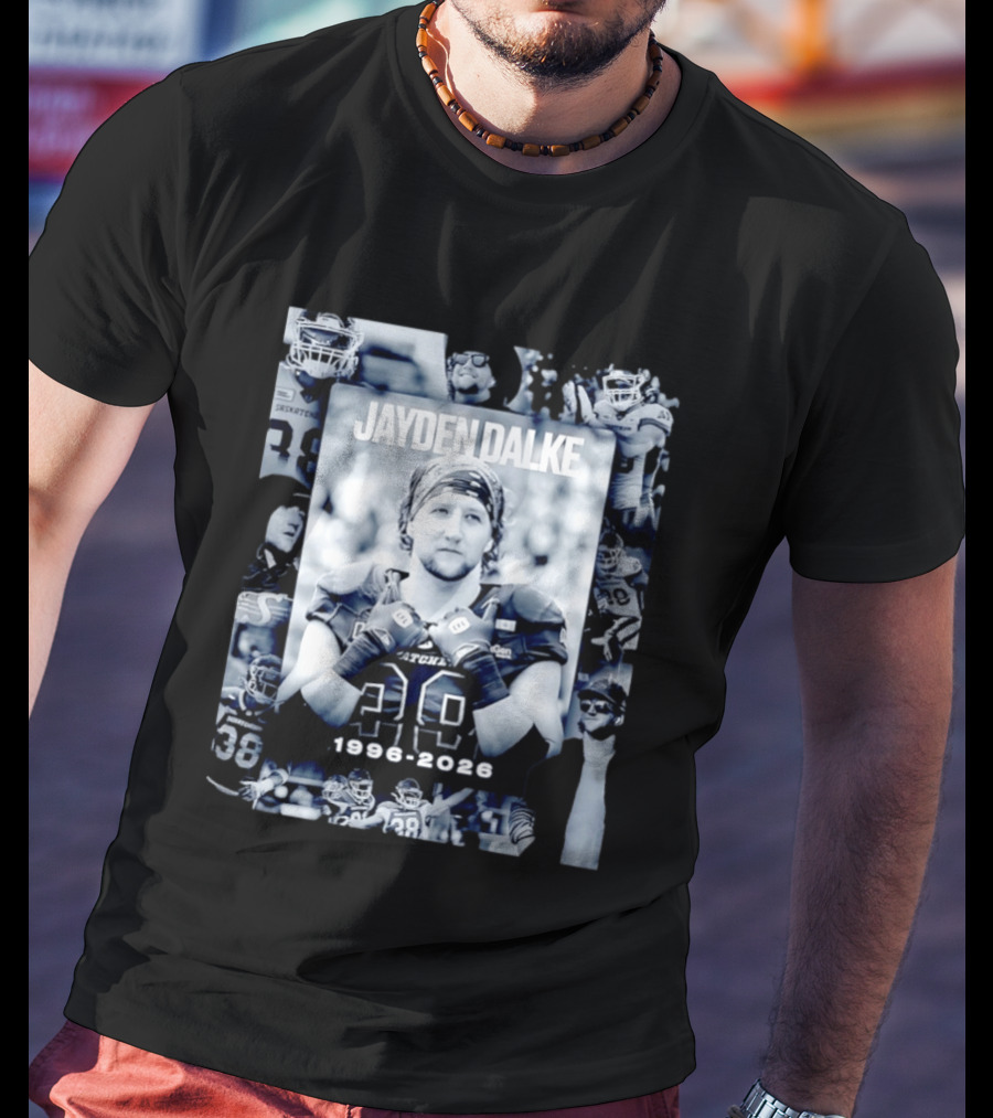 Jayden Dalke Saskatchewan Roughriders 1996 2026 Football Player Collage T-Shirt