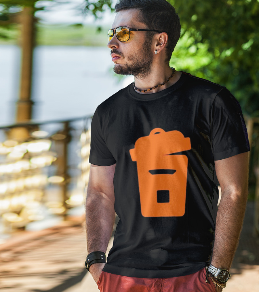 Orange Trash Can Garbage Bin Waste Basket T-Shirt